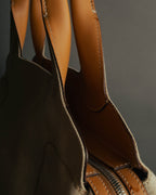 “Salvatore Ferragamo” 00’s-10’s Canvas leather gancini detail 2way handbag