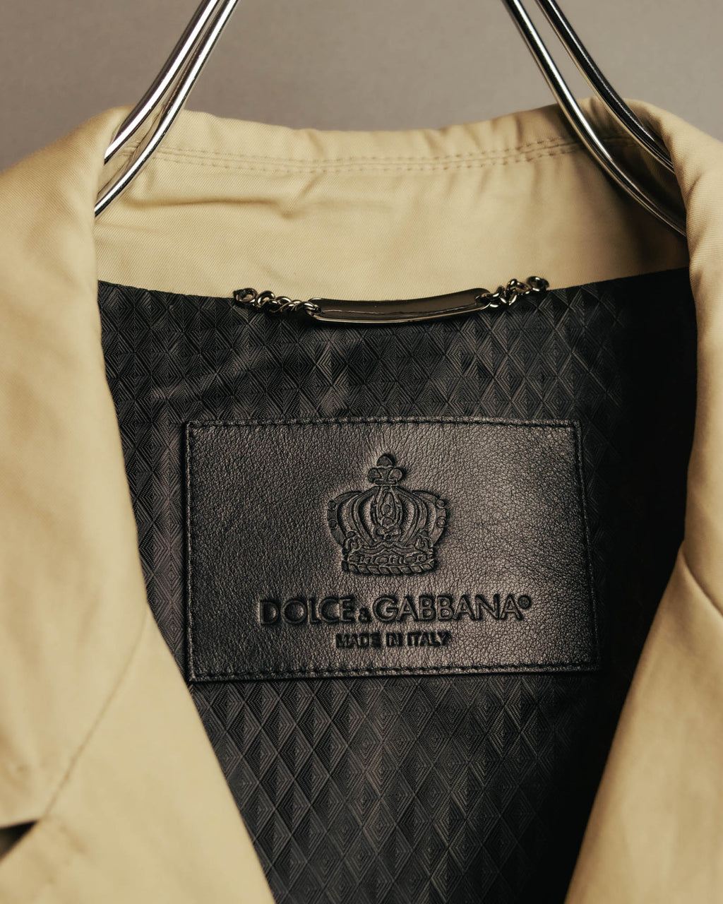 “DOLCE&GABBANA” 2000’s Crown patch belted trench coat