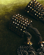 "ARMANI" Dark chain tassel earrings