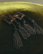 "ARMANI" Dark chain tassel earrings