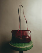 "Salvatore Ferragamo" 70's-80's Classic burgundy leather shoulder bag