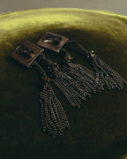 "ARMANI" Dark chain tassel earrings