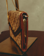 –SPECIAL– "CÉLINE" 70's-80's Vintage monogram suede chain shoulder bag