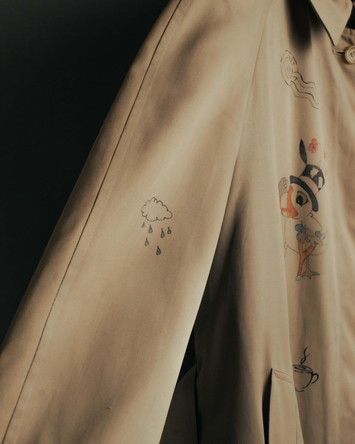 -SPECIAL- "Burberrys" 80's-90's Hand painted trench coat