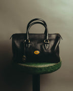 "Burberrys" 80's-90's Grained leather boston bag