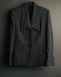 "CELINE" 80's-90's Structured patterned tailored blazer