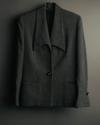"CELINE" 80's-90's Structured patterned tailored blazer