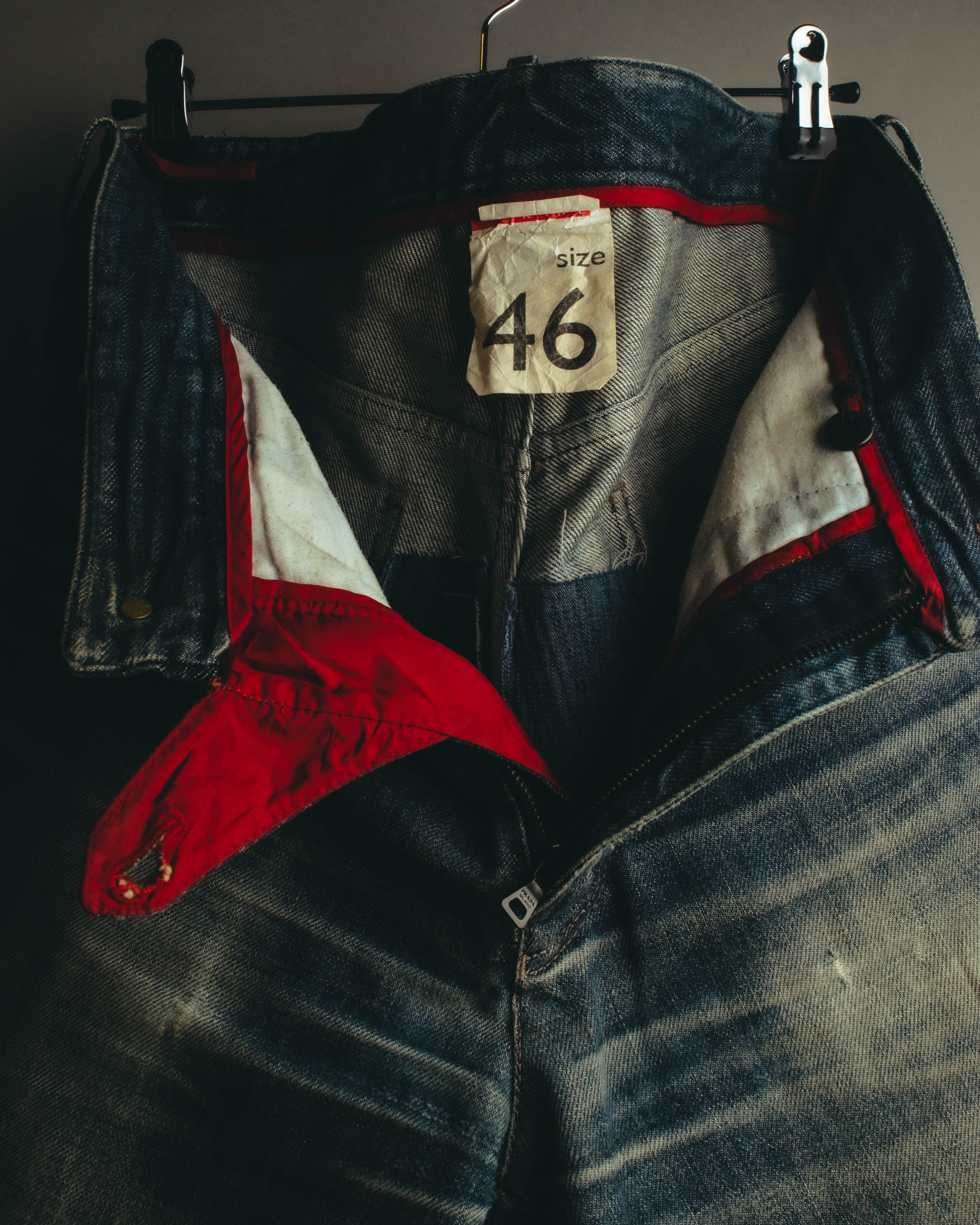 "PRADA Sports" 00's Faded wide straight denim jeans