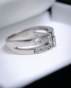 “Guy Laroche” 90’s-00’s Architectural diamond ring
