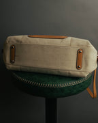 “Salvatore Ferragamo” 00’s-10’s Canvas leather gancini detail 2way handbag