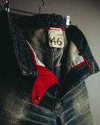 "PRADA Sports" 00's Faded wide straight denim jeans