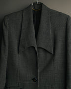 "CELINE" 80's-90's Structured patterned tailored blazer