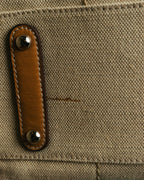“Salvatore Ferragamo” 00’s-10’s Canvas leather gancini detail 2way handbag