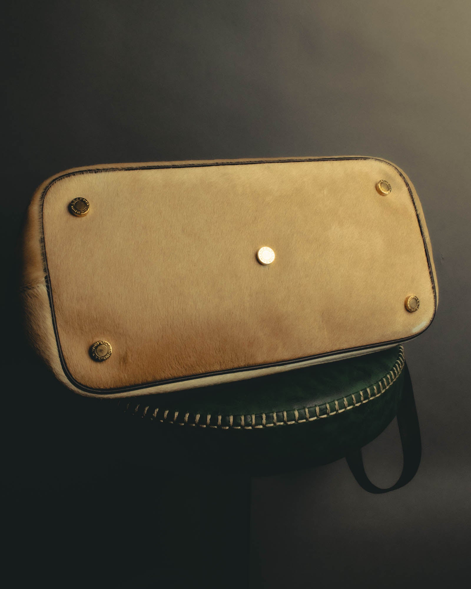 "BVLGARI" 10's Sculptural hair on two way handbag
