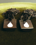 "ARMANI" Dark chain tassel earrings