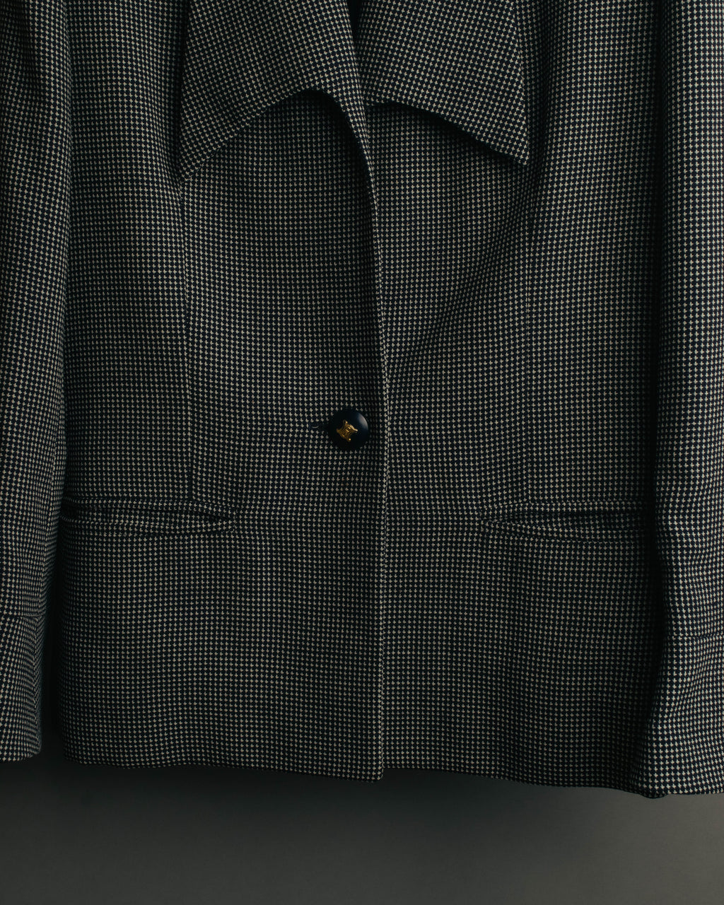"CELINE" 80's-90's Structured patterned tailored blazer