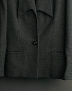 "CELINE" 80's-90's Structured patterned tailored blazer