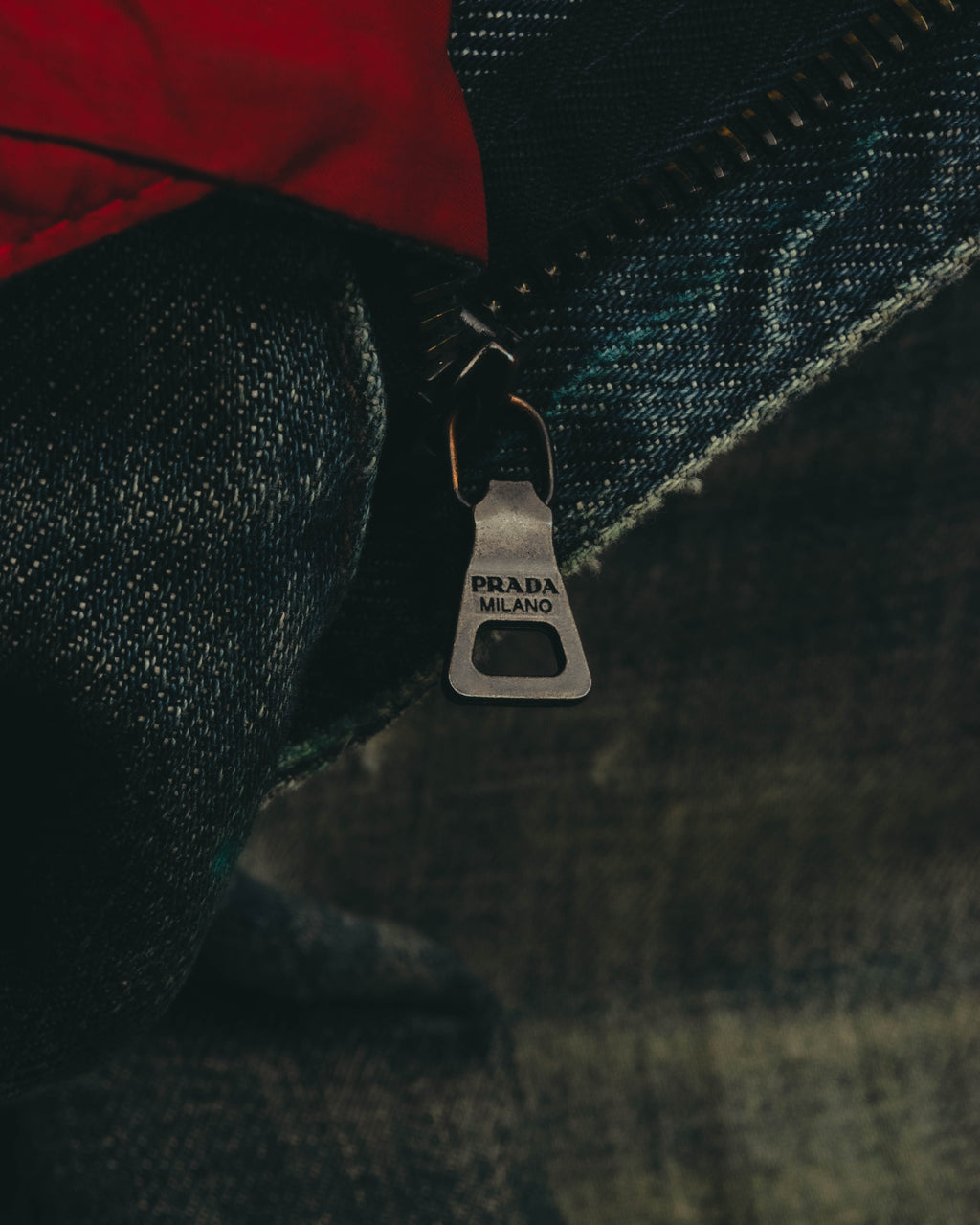 "PRADA Sports" 00's Faded wide straight denim jeans
