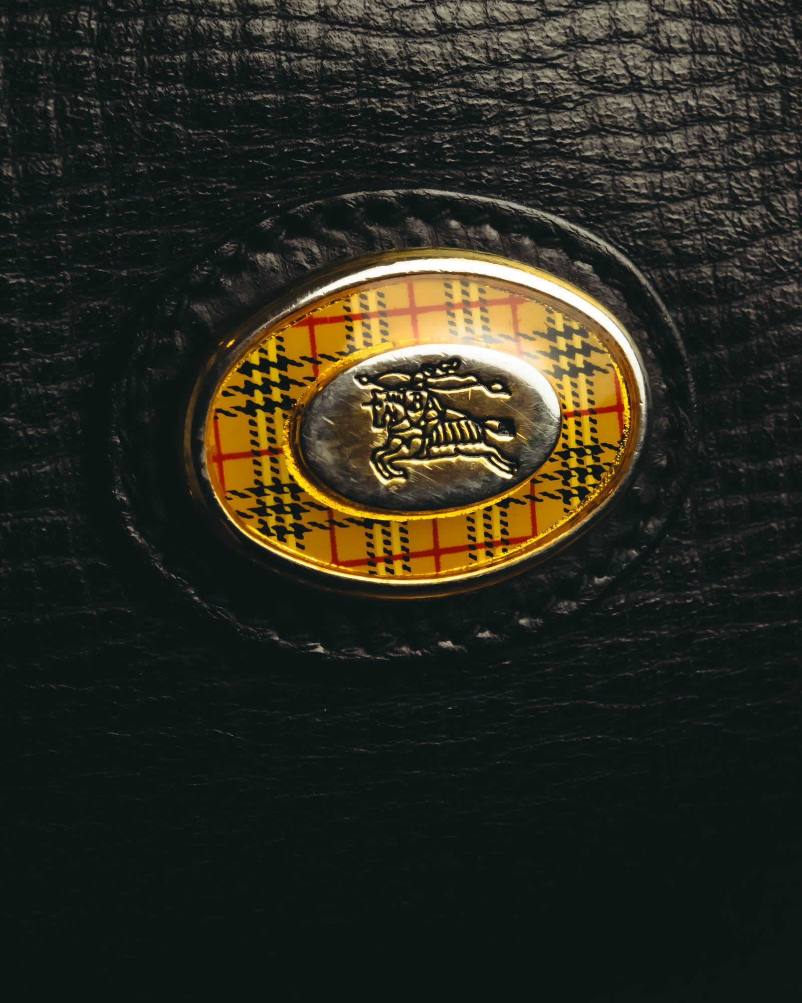 "Burberrys" 80's-90's Grained leather boston bag