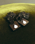 "ARMANI" Dark chain tassel earrings