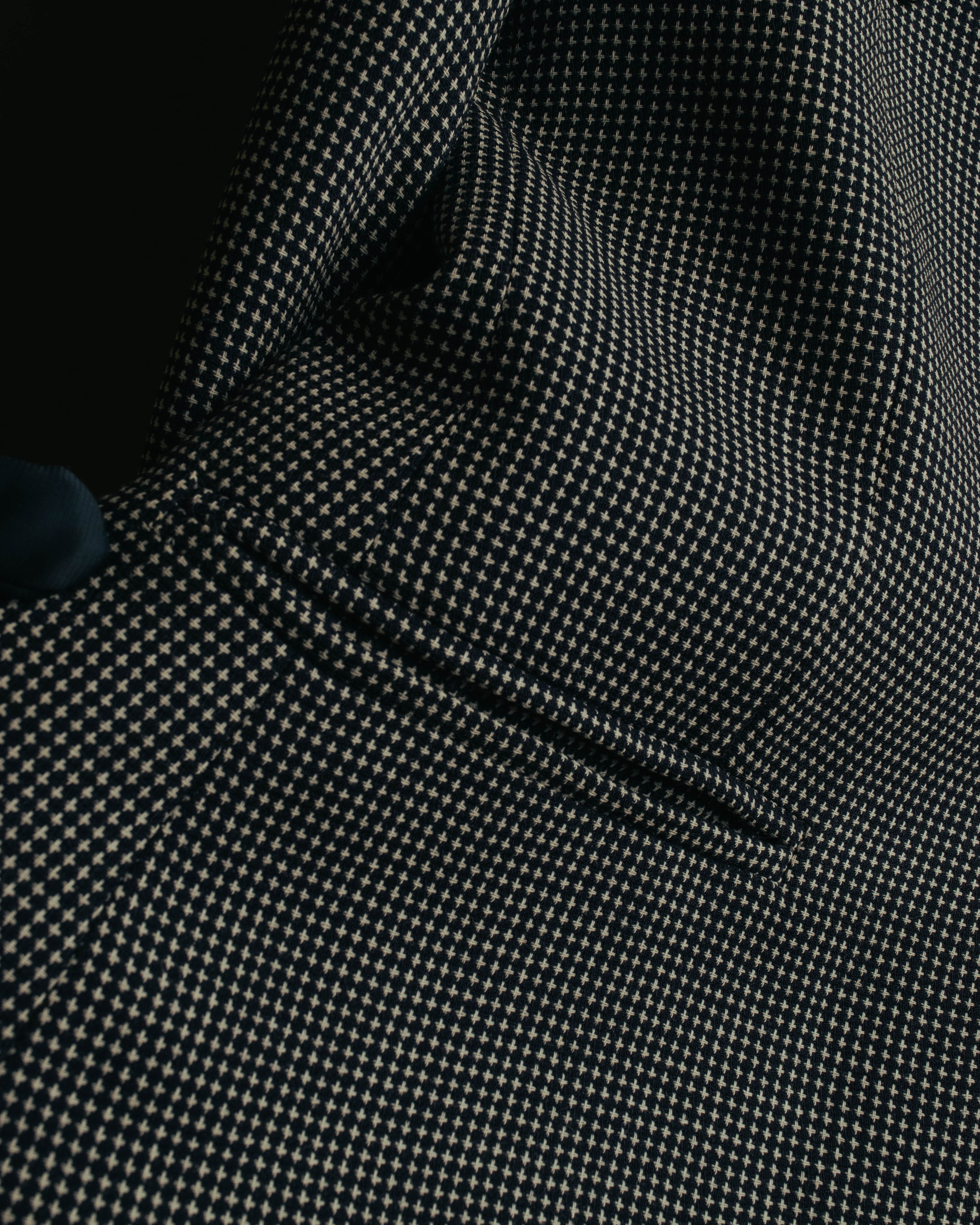 "CELINE" 80's-90's Structured patterned tailored blazer