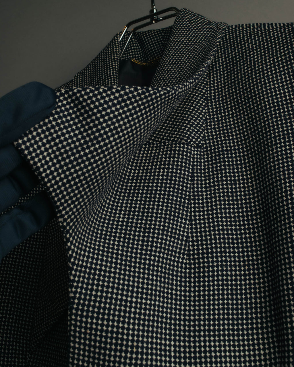 "CELINE" 80's-90's Structured patterned tailored blazer