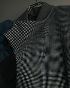 "CELINE" 80's-90's Structured patterned tailored blazer