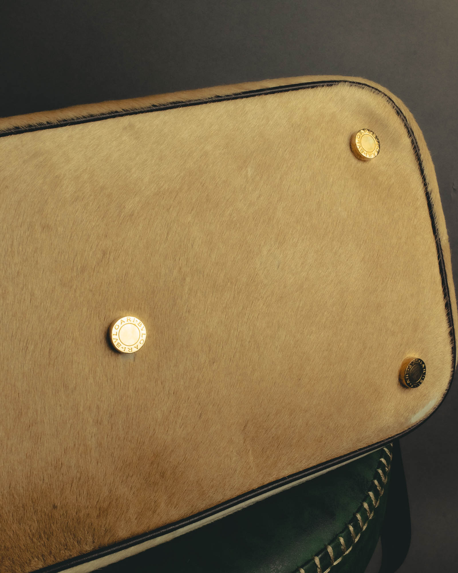 "BVLGARI" 10's Sculptural hair on two way handbag