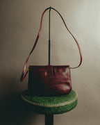 "Salvatore Ferragamo" 70's-80's Classic burgundy leather shoulder bag