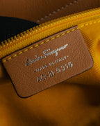 “Salvatore Ferragamo” 00’s-10’s Canvas leather gancini detail 2way handbag