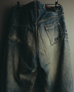 "PRADA Sports" 00's Faded wide straight denim jeans
