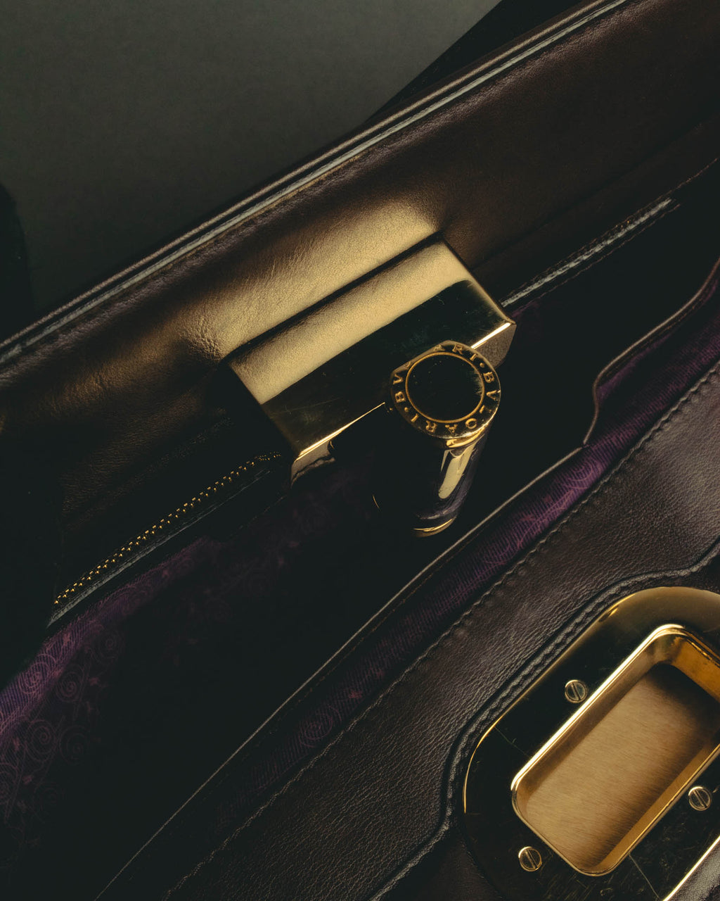 "BVLGARI" 10's Sculptural hair on two way handbag
