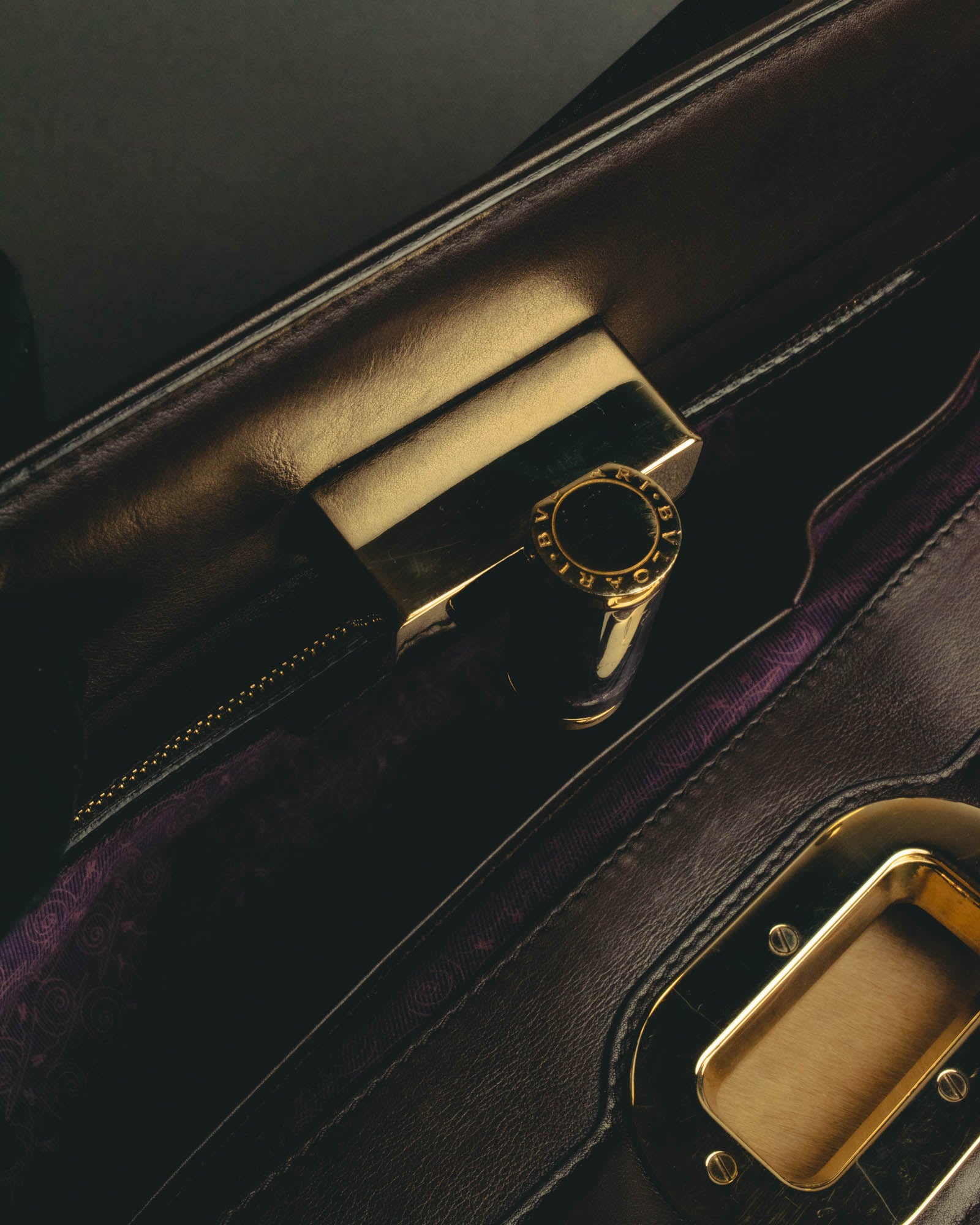 "BVLGARI" 10's Sculptural hair on two way handbag
