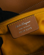 “Salvatore Ferragamo” 00’s-10’s Canvas leather gancini detail 2way handbag