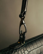 -SPECIAL- “GUCCI“ 70’s Crocodile turn lock handbag