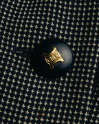 "CELINE" 80's-90's Structured patterned tailored blazer