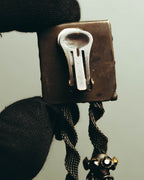 "ARMANI" Dark chain tassel earrings