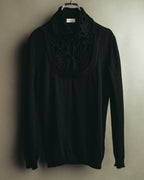 "VALENTINO ROMA" 00's Ruffled virgin wool knit sweater