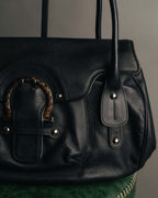 “Salvatore Ferragamo“ 2000’s Wood Gancini leather shoulder bag