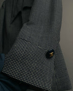 "CELINE" 80's-90's Structured patterned tailored blazer