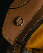 “Salvatore Ferragamo” 00’s-10’s Canvas leather gancini detail 2way handbag