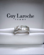 “Guy Laroche” 90’s-00’s Architectural diamond ring