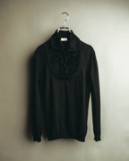 "VALENTINO ROMA" 00's Ruffled virgin wool knit sweater