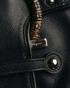 “Salvatore Ferragamo“ 2000’s Wood Gancini leather shoulder bag