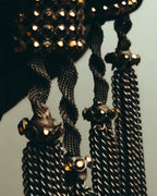 "ARMANI" Dark chain tassel earrings