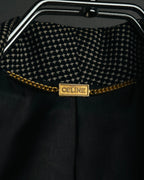 "CELINE" 80's-90's Structured patterned tailored blazer