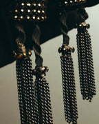 "ARMANI" Dark chain tassel earrings