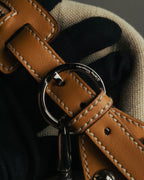 “Salvatore Ferragamo” 00’s-10’s Canvas leather gancini detail 2way handbag