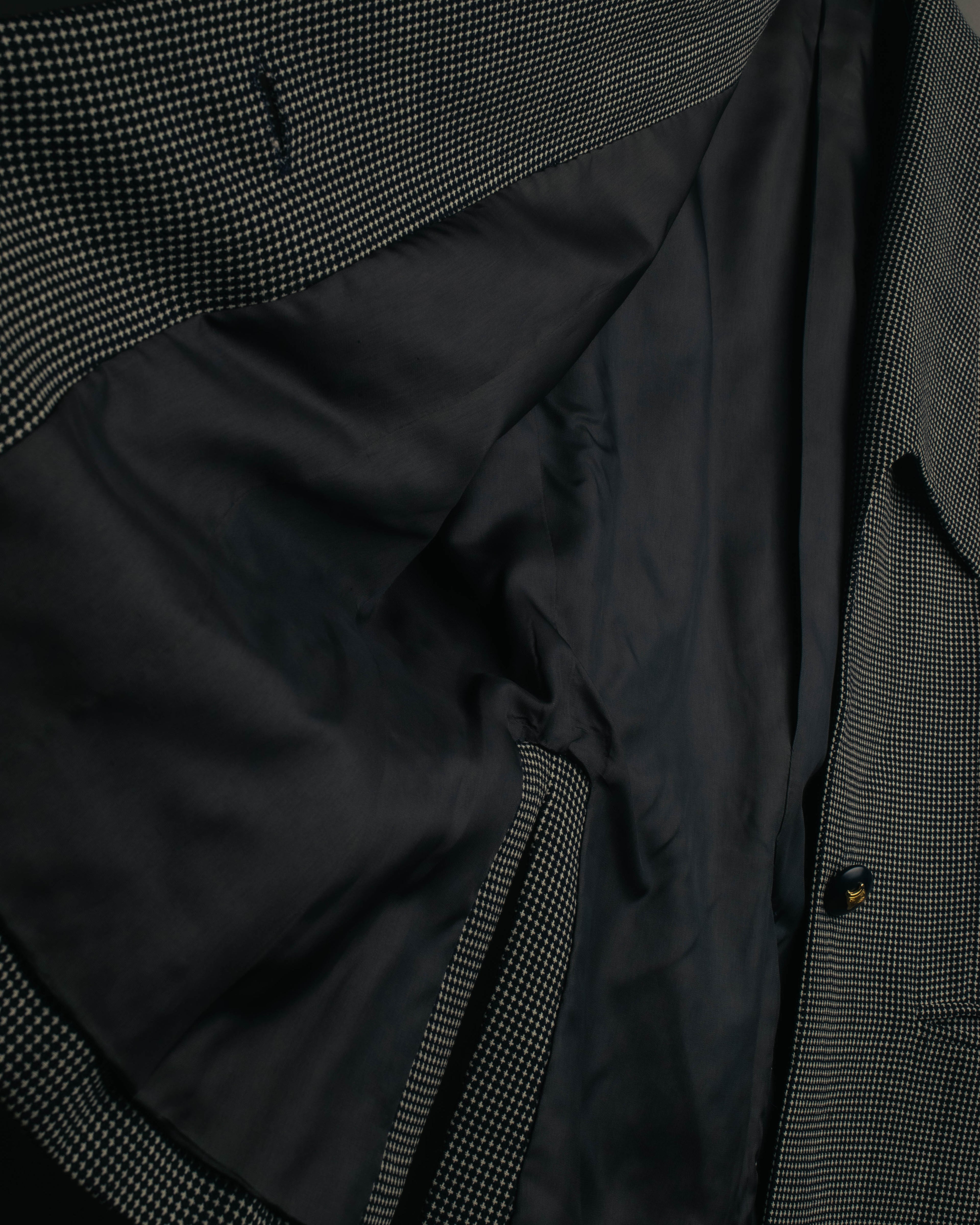 "CELINE" 80's-90's Structured patterned tailored blazer