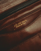 –SPECIAL– "CÉLINE" 70's-80's Vintage monogram suede chain shoulder bag